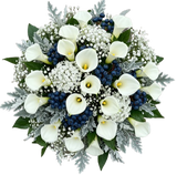 Calla Lily with Gypsophila and Blueberries Bouquet