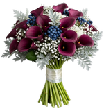 Calla Lily with Gypsophila and Blueberries Bouquet