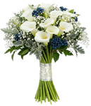 Calla Lily with Gypsophila and Blueberries Bouquet