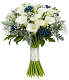 Calla Lily with Gypsophila and Blueberries Bouquet