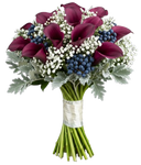 Calla Lily with Gypsophila and Blueberries Bouquet