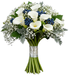 Calla Lily with Gypsophila and Blueberries Bouquet