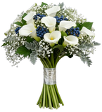 Calla Lily with Gypsophila and Blueberries Bouquet