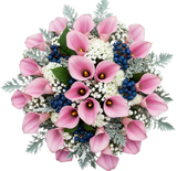 Calla Lily with Gypsophila and Blueberries Bouquet