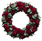 Carnations with Eucalyptus Wreath