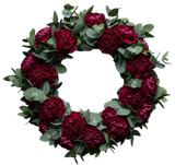 Carnations with Eucalyptus Wreath