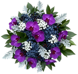 Charming Bouquet of Phalaenopsis Orchids with Gypsophila and Berries