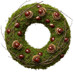 Chestnut and Twigs Moss Door Wreath