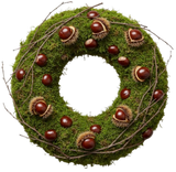 Chestnut and Twigs Moss Door Wreath