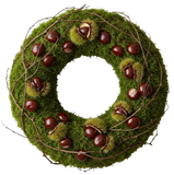 Chestnut and Twigs Moss Door Wreath