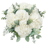 Classic White Hydrangea with Eucalyptus Bouquet