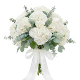 Classic White Hydrangea with Eucalyptus Bouquet