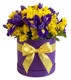 Cute Box of Mimosa and Iris
