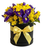Cute Box of Mimosa and Iris