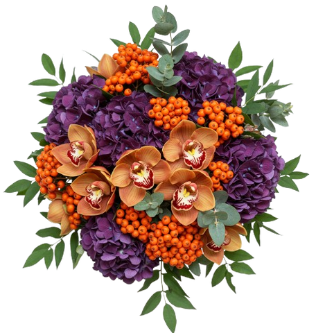 Dusky Elegance with Orchid Bouquet