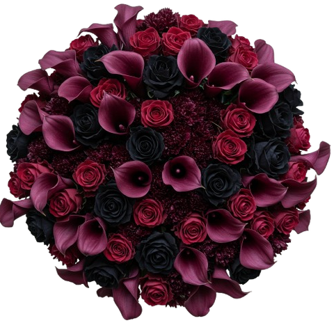 Gothic Elegance Rose Cluster Bouquet