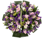 Hyacinth in Purple Limonium Basket