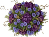 Hydrangea and Cornflowers with Curly Willow Bouquet