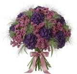 Hydrangea with Pink Limonium and Panicum Grass Bouquet