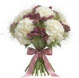 Hydrangea with Pink Limonium and Panicum Grass Bouquet