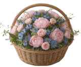 Luxury Basket of Peonies with Roses and Nigella