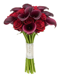 Luxury Burgundy Calla Lily and Roses Bridal Bouquet