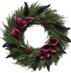 Luxury Calla Lily and Feathers Wreath
