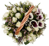 Luxury Calla Lily with Spray Roses Basket