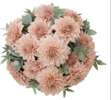 Luxury Peach Dahlia Bouquet with Eucalyptus