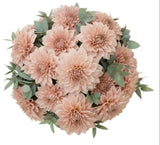 Luxury Peach Dahlia Bouquet with Eucalyptus