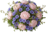 Luxury Peonies Bouquet with Cornflowers and Willow Twist