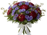 Luxury Peonies Bouquet with Cornflowers and Willow Twist