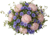 Luxury Peonies Bouquet with Cornflowers and Willow Twist