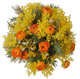 Luxury Ranunculus Bouquet with Mimosa