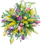 Mimosa With Trio Tulips Bouquet