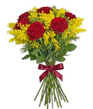 Mimosa and Roses Bouquet