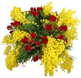 Mimosa with Spray Roses Bouquet