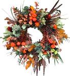 Orange Rustic Autumn Door Wreath