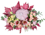 Pink and Ivory Pretty Autumn Pumpkin