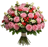 Pretty Bouquet of Berries and Roses