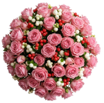 Pretty Bouquet of Berries and Roses