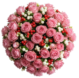 Pretty Bouquet of Berries and Roses