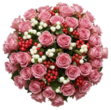 Pretty Bouquet of Berries and Roses