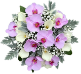 Pretty Bouquet of Pink Phalaenopsis Orchids with Calla Lily