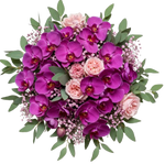Pretty Phalaenopsis Orchids with Spray Roses Bouquet