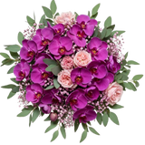 Pretty Phalaenopsis Orchids with Spray Roses Bouquet