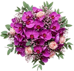 Pretty Phalaenopsis Orchids with Spray Roses Bouquet