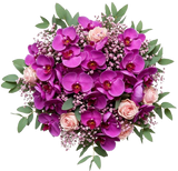 Pretty Phalaenopsis Orchids with Spray Roses Bouquet