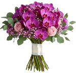 Pretty Phalaenopsis Orchids with Spray Roses Bouquet