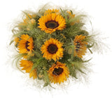 Pretty Sunflowers in Panicum Grass Bouquet